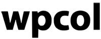 Bold black lowercase letters spelling wpcol on a light grey background.